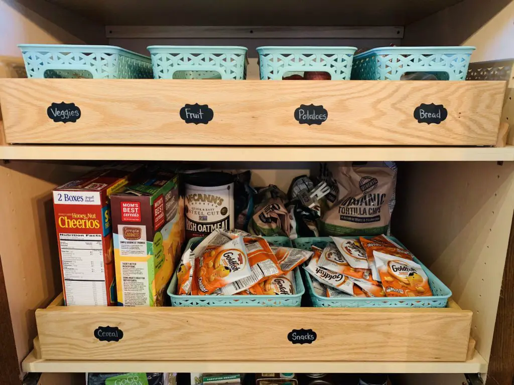 This is a closer view of the top half of the pantry.