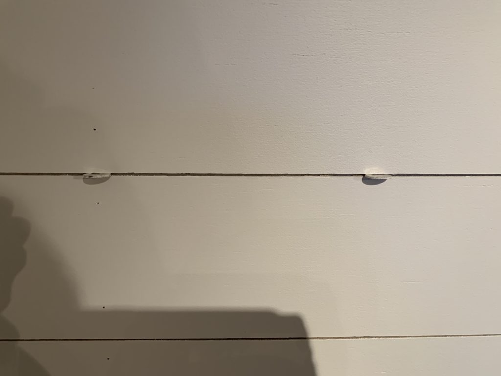 Shiplap with nickels between to space them