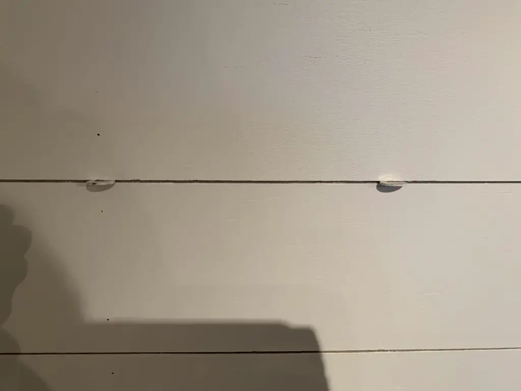 Shiplap with nickels between to space them