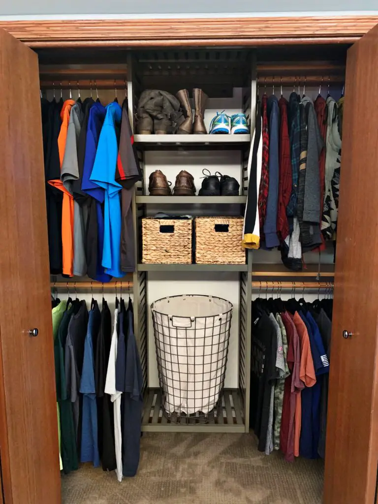 Fully organized closet using the Kon Mari method