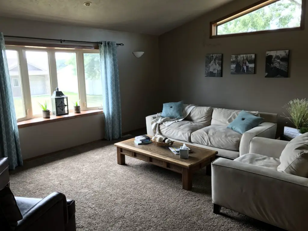 Family room before shiplap