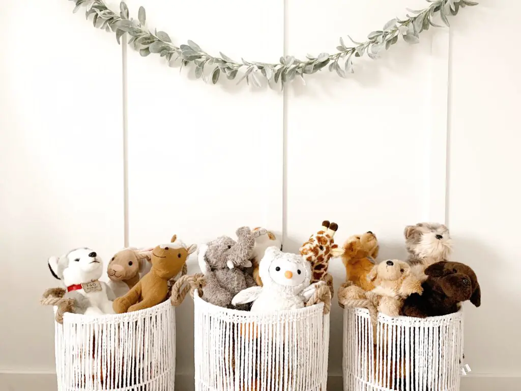 Stuffed animal storage baskets